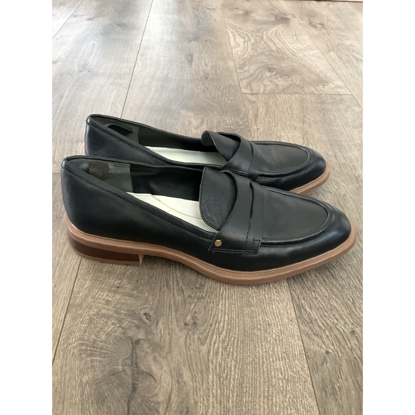 Franco Sarto Franco Sarto Edith 2 Black Leather Slip On Loafers Women Flat Size 8 Black Loafer Size US 8 / IT 38 - 4 Thumbnail