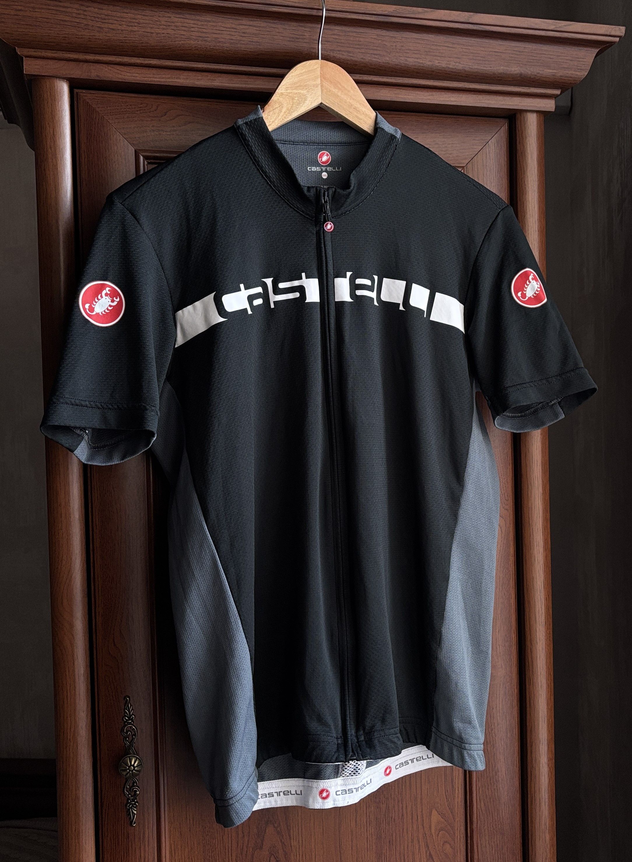 Bicycle Castelli Cycling Jersey Full Zip Short Sleeve Black / Gray Size US XXL / EU 58 / 5 - 2 Thumbnail