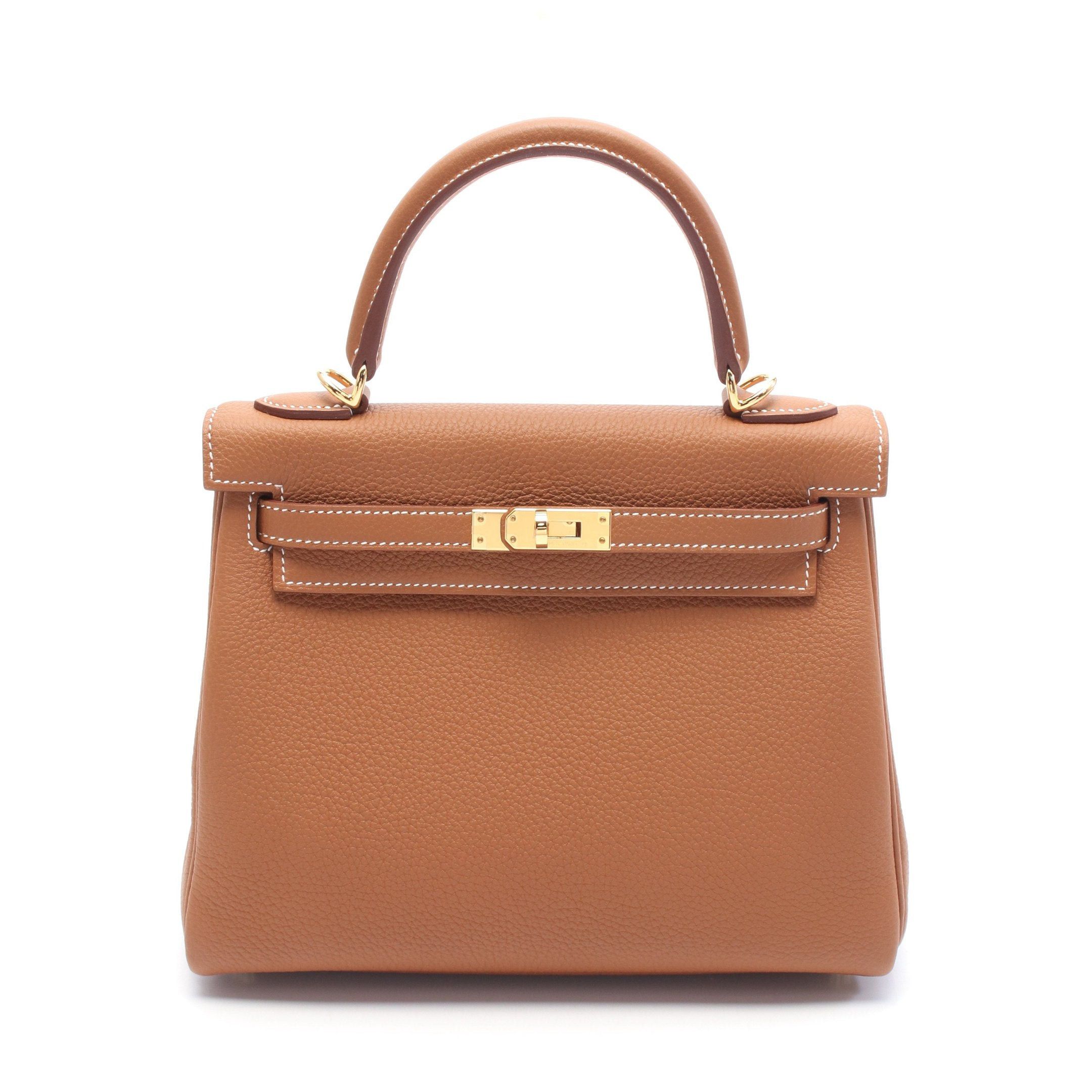 Hermes Hermes Kelly 25 Gold Handbag Togo Brown Hardware Inner Stitch B Stamp Size ONE SIZE - 1 Thumbnail