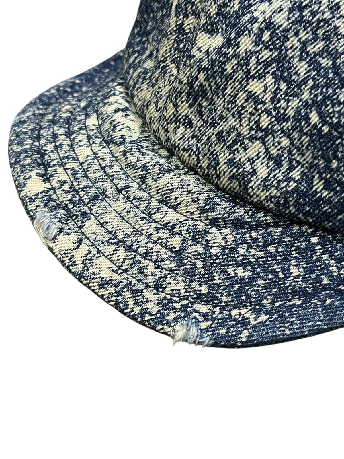 Indigo Grunge Art Spilled Paint Indigo Short Brim Hat Kapital Style Size ONE SIZE - 9 Thumbnail