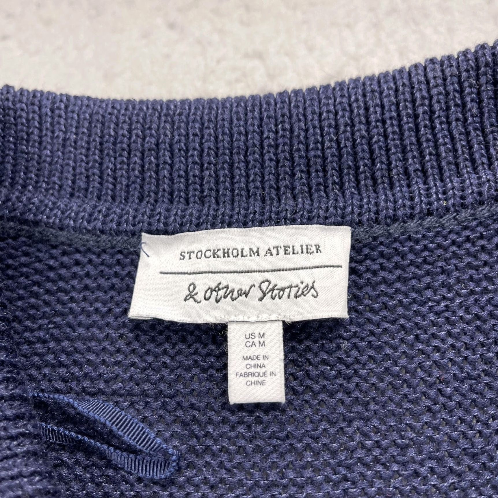 & Other Stories & Other Stories Sweater Dress Women M Blue Collared Button Front Knit Sleeveless Knee Length Casual Business Size M / US 6-8 / IT 42-44 - 4 Thumbnail