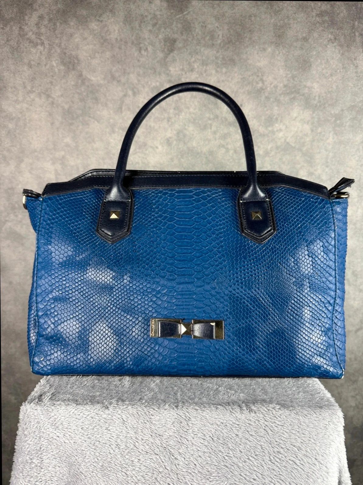 Mario Valentino Mario Valentino Snake Print Mini Handbag Blue Size ONE SIZE - 1 Thumbnail
