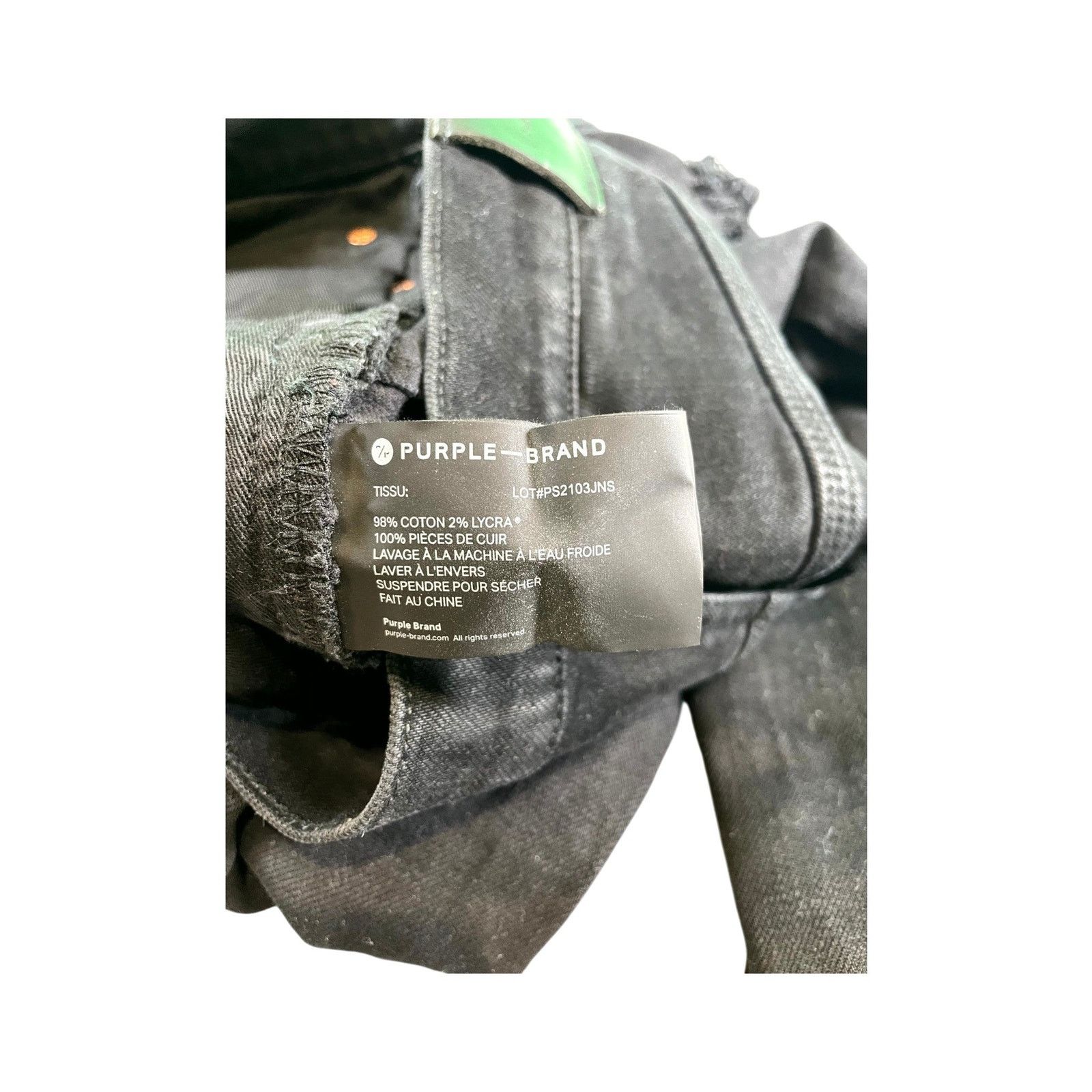 Purple Brand Purple Brand "Splatter" Black Jeans Size US 31 - 6 Thumbnail