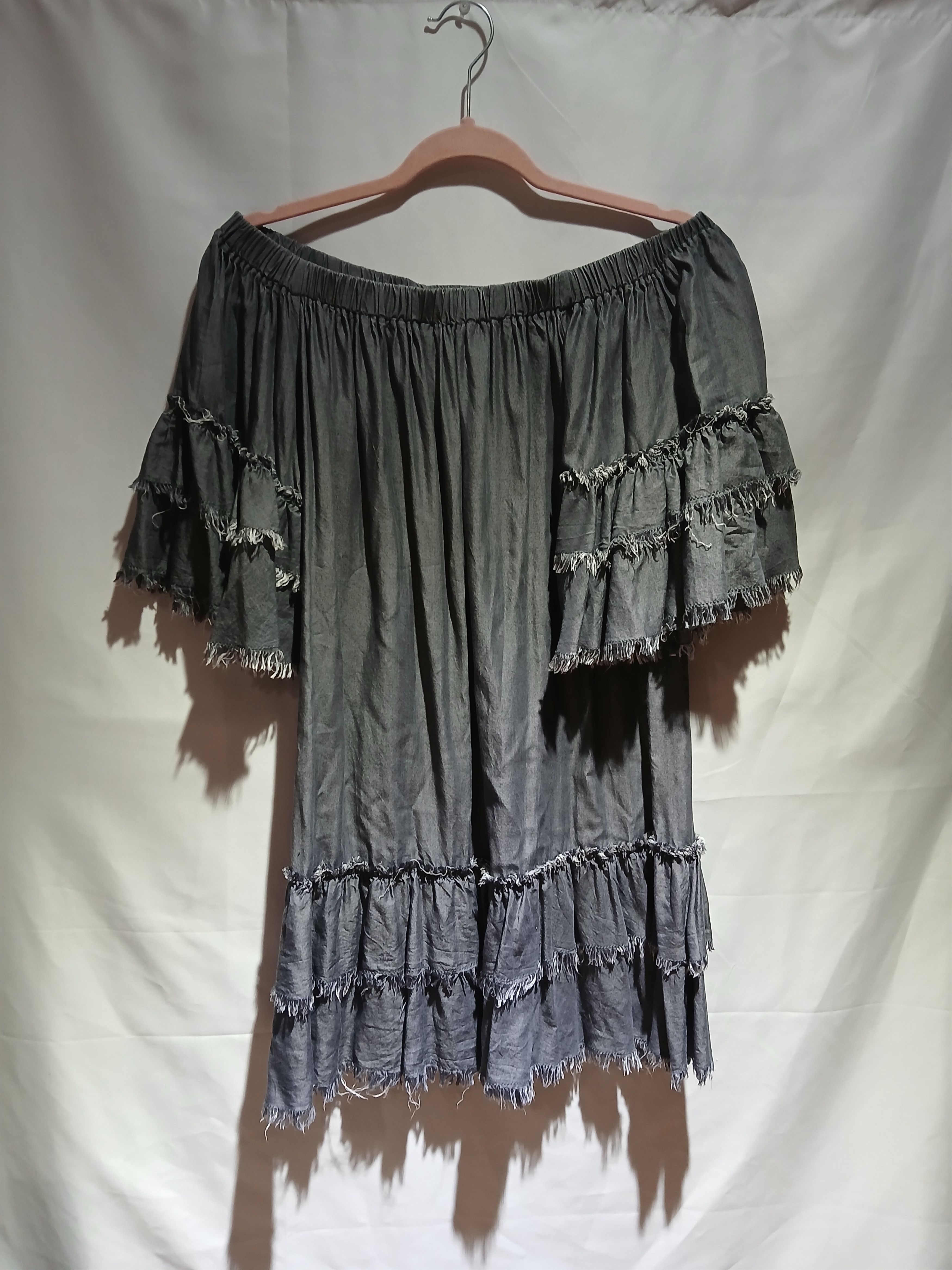 ELAN Elan grey peasant boho dress size large Size L / US 10 / IT 46 - 1 Thumbnail