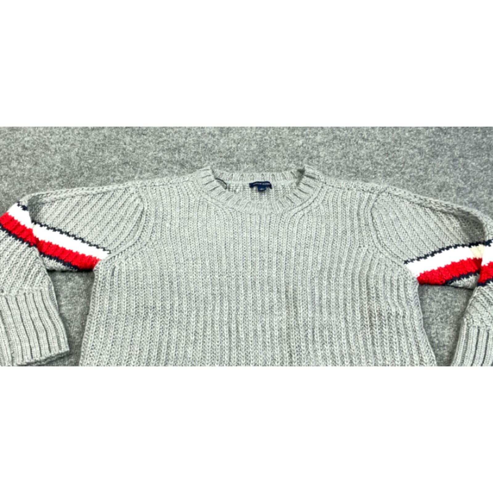 Tommy Hilfiger TOMMY HILFIGER Gray Chunky Knit Sweater Women’s Medium Pullover 90s Casual Heavyweight Size M / US 6-8 / IT 42-44 - 6 Thumbnail