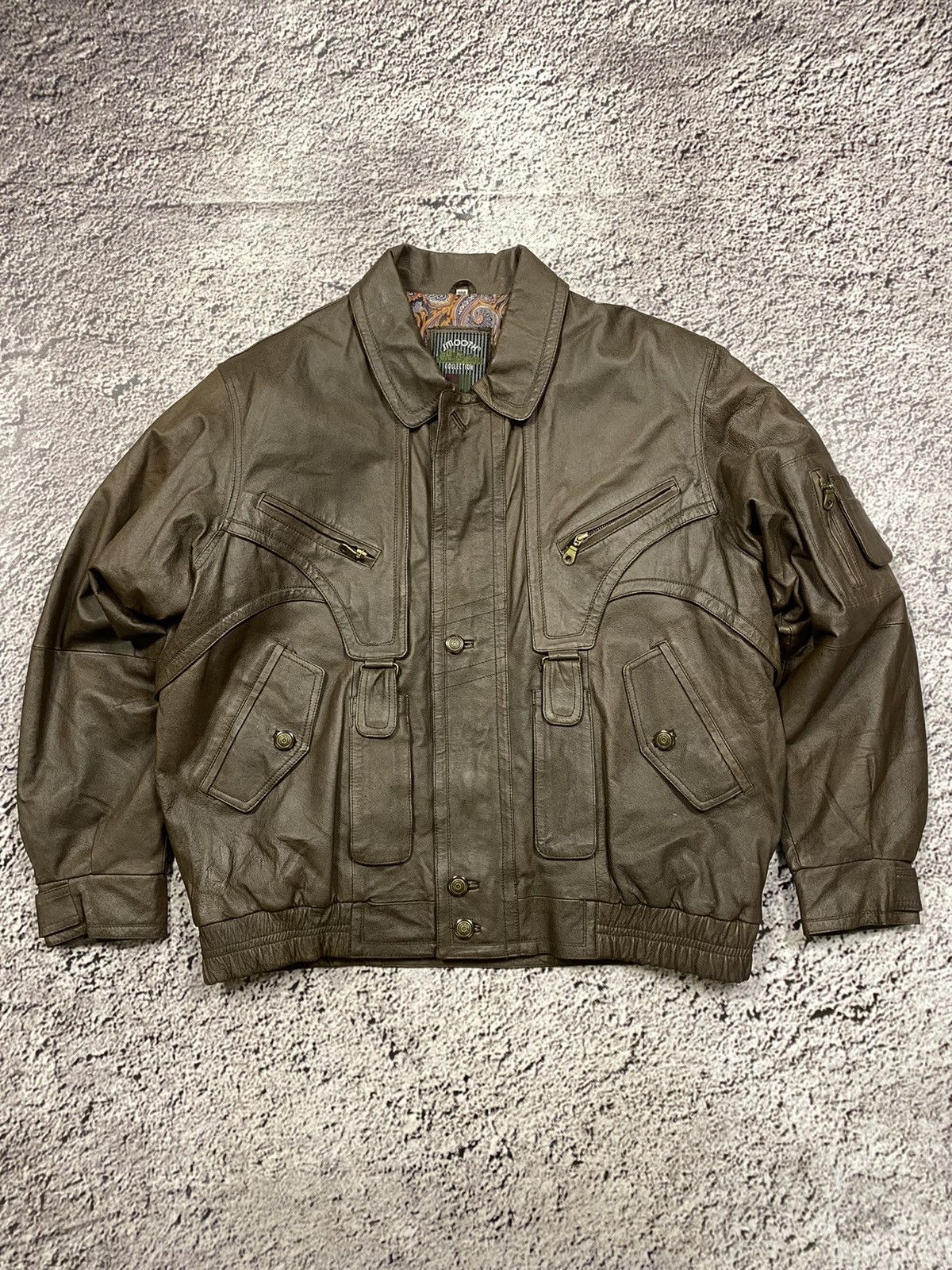 image of Oversiz Avant Garde Real Genuine Leather Jacket 90’S in Brown, Men's (Size Large)