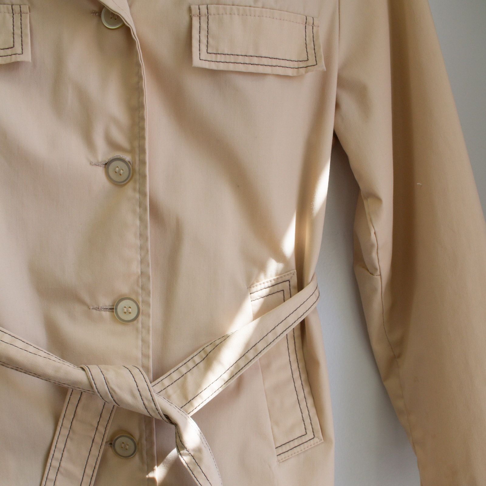 Vintage True Vintage Cream Trench Coat Size S / US 4 / IT 40 - 3 Thumbnail