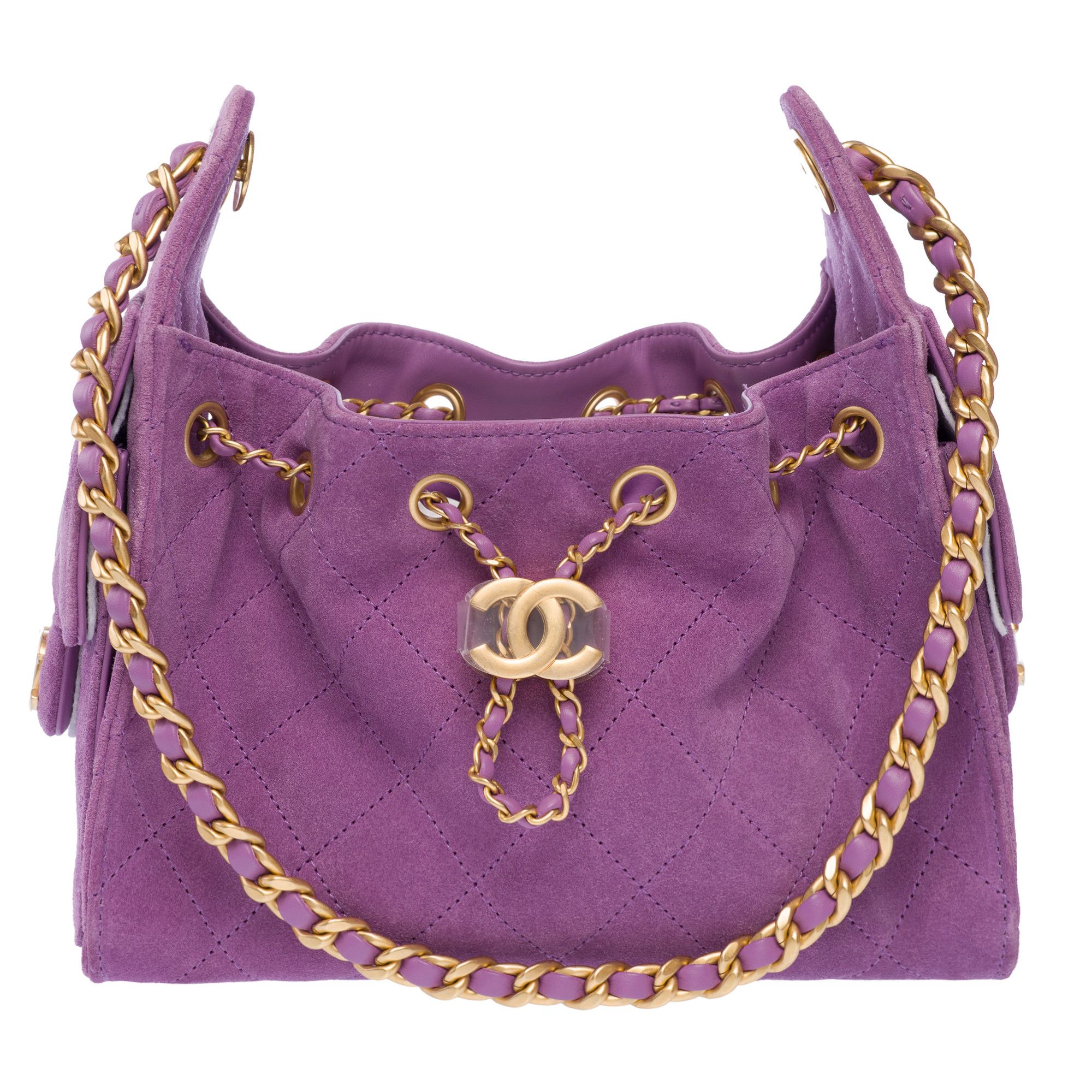 Chanel 25 bag in purple leather