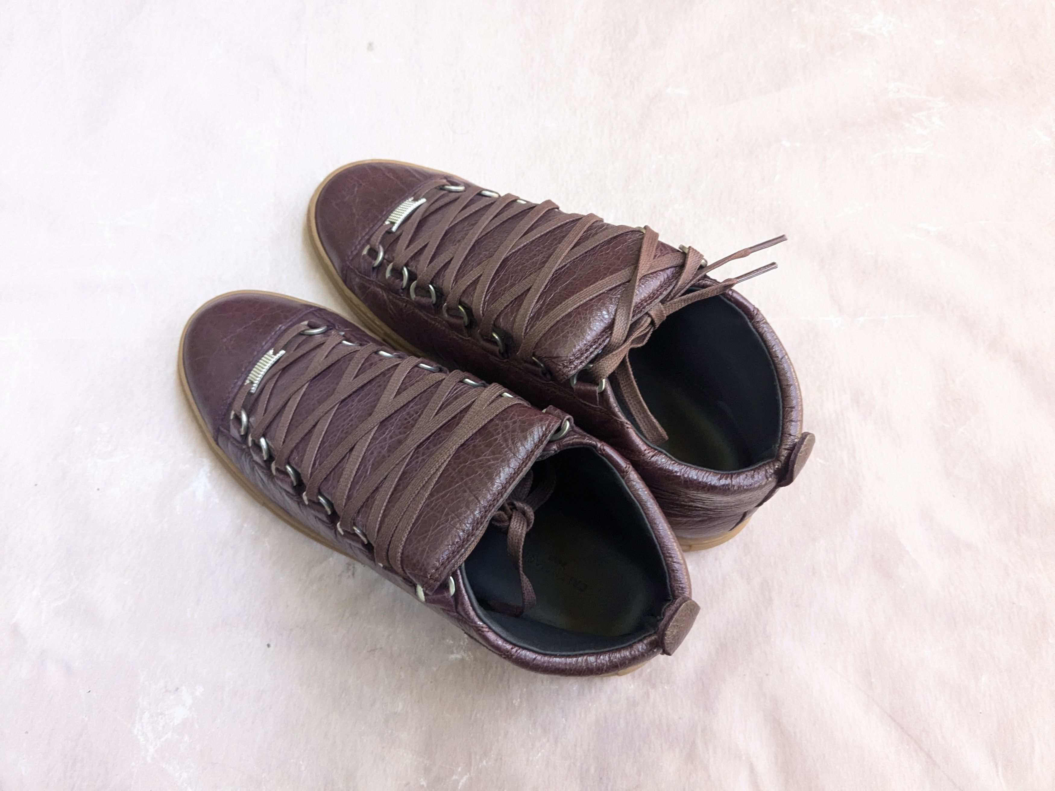 Balenciaga Balenciaga Arena Sneakers Burgundy Gum 9 High Tops Size US 9 / EU 42 - 10 Thumbnail