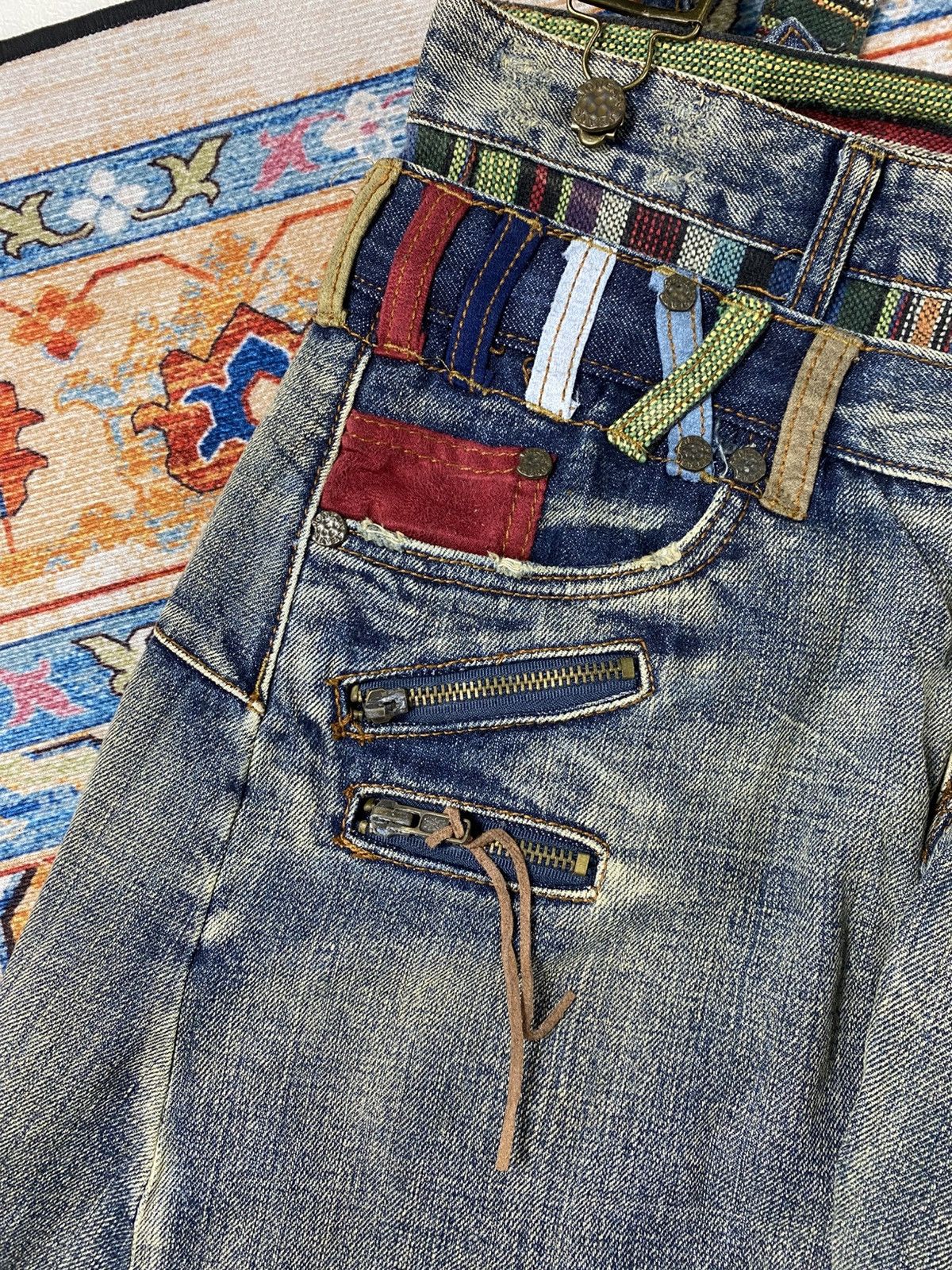 Japanese Brand Double waist suspender jeans pants Size US 34 / EU 50 - 4 Thumbnail