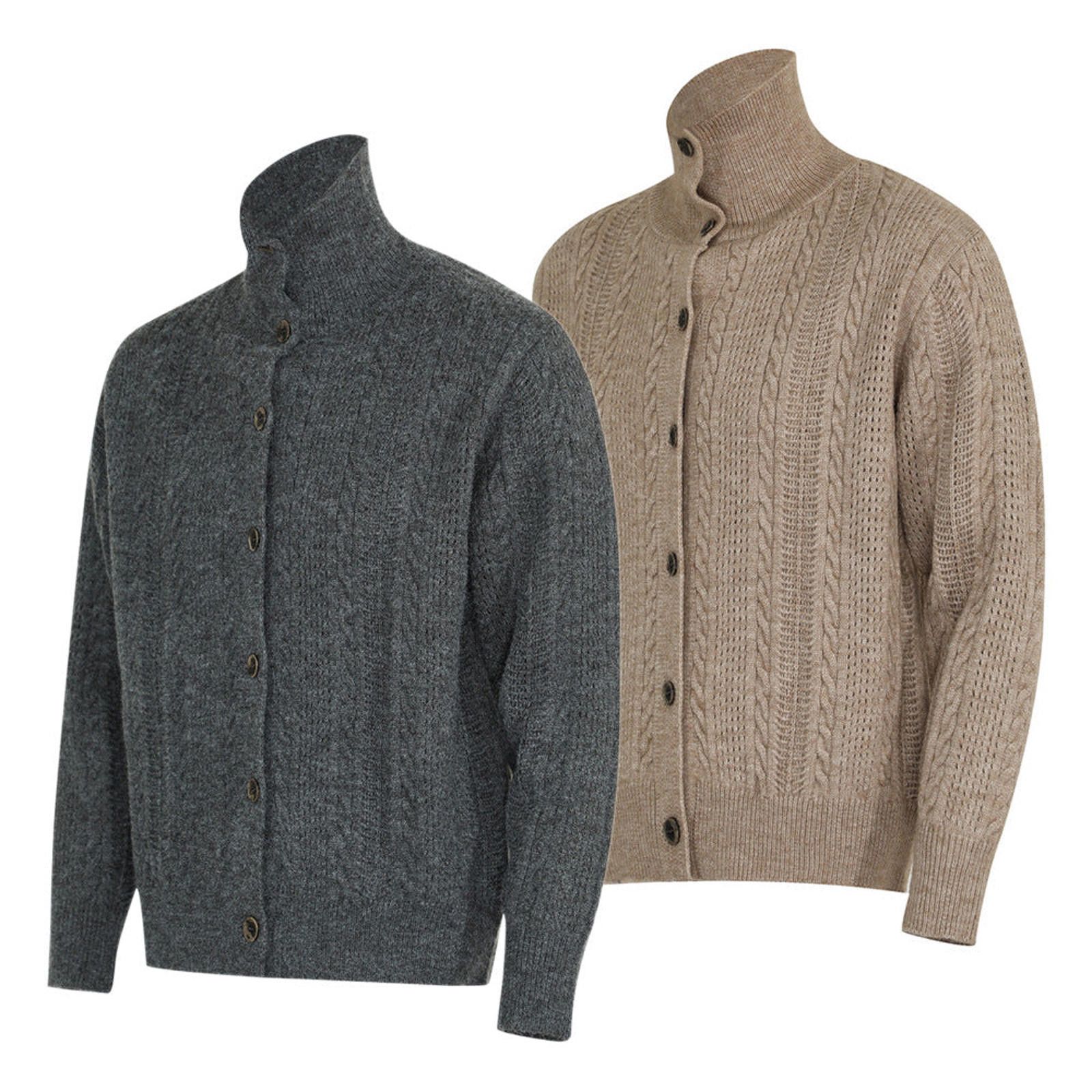 Vintage Men's Cable Knit Button-Up Sweater Size US M / EU 48-50 / 2 - 4 Thumbnail