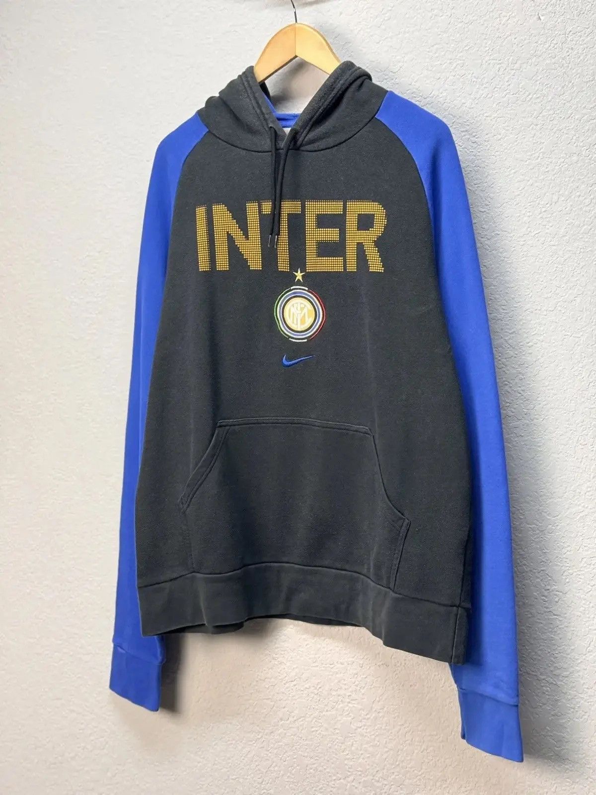 Nike × Vintage Vintage Nike Inter Milan Y2K Hoodie Blockkore Style Size US L / EU 52-54 / 3 - 2 Thumbnail