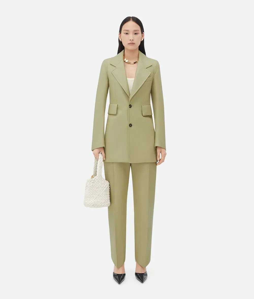 Bottega Veneta o1w1db10925 Curved Shape Leather Trouser in Green Size 30" / US 8 / IT 44 - 4 Thumbnail