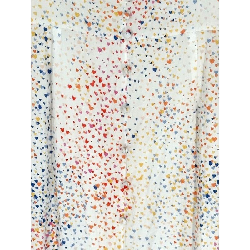 Hutch Hutch Multi Heart V-Neck High-Low Dress in White – Size 18W Size XXL / US 16-18 / IT 52-54 - 3 Thumbnail