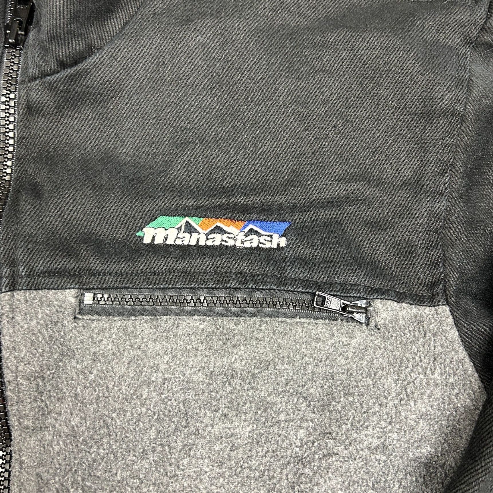 Kappa VINTAGE Manastash Jacket Mens Small Black Grey Fleece Hemp Polyester Seattle 90s Size US S / EU 44-46 / 1 - 2 Thumbnail