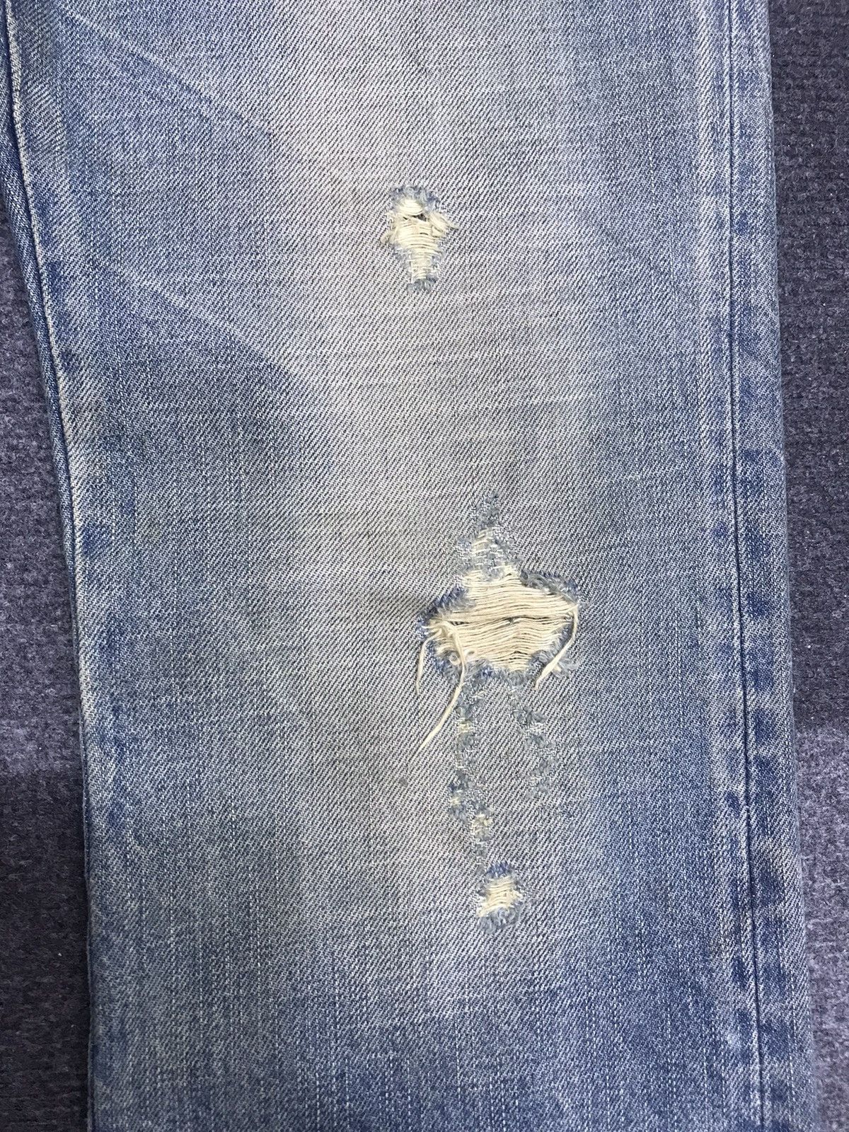 Japanese Brand 💥FLARE💥ARCHIVAL RICO STONE WASH DISTRESSED DENIM F132 Size US 32 / EU 48 - 10 Thumbnail