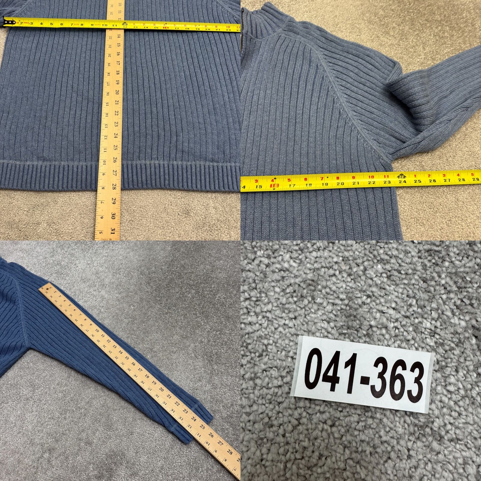 Vintage L.L. Bean Fisherman 1/4 Zip Pullover Sweater Mens XL Blue Cotton Mock Neck NWT Size US XL / EU 56 / 4 - 8 Thumbnail