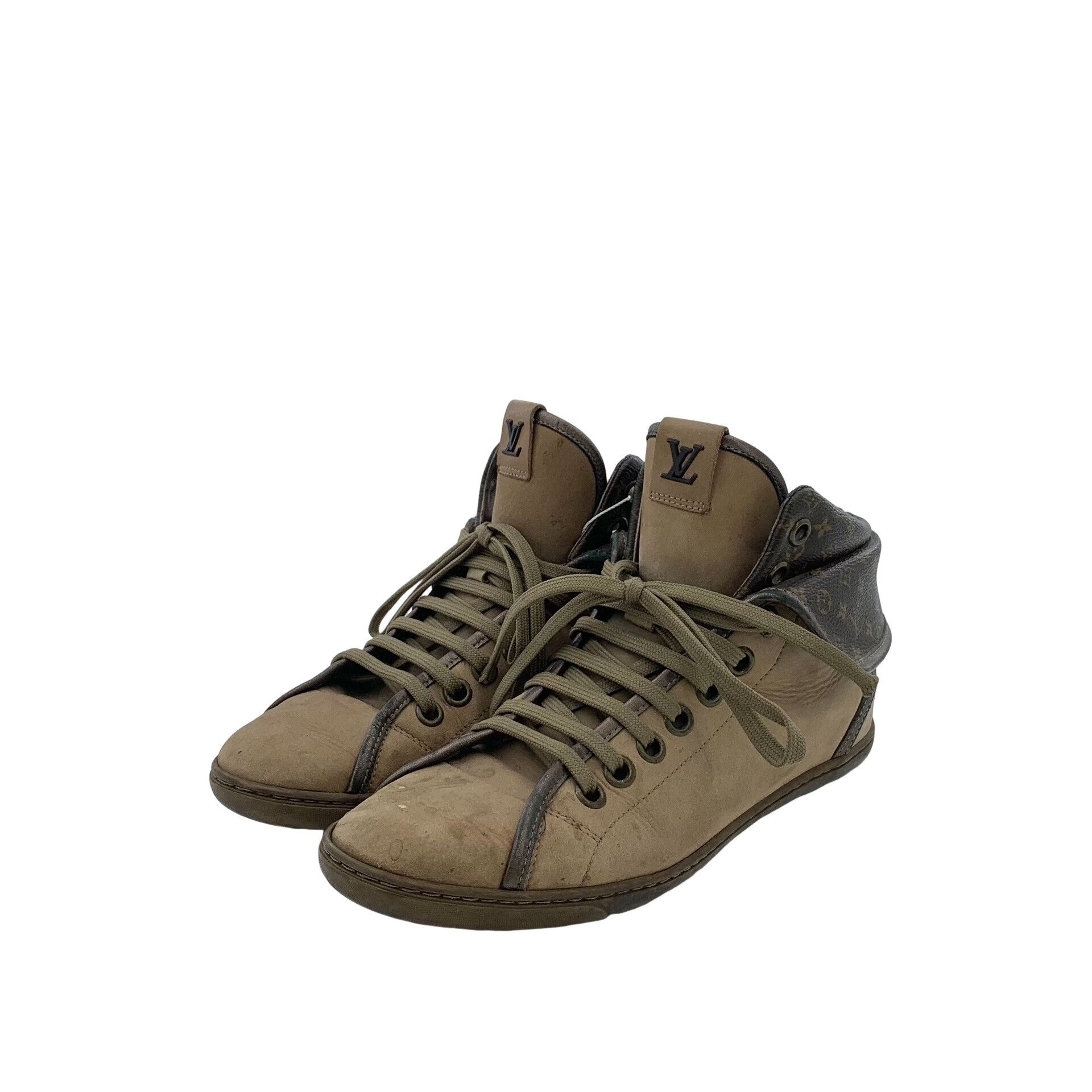 Louis Vuitton Louis Vuitton Monogram Suede Mid Sneakers 37.5 Size US 7.5 / IT 37.5 - 1 Thumbnail