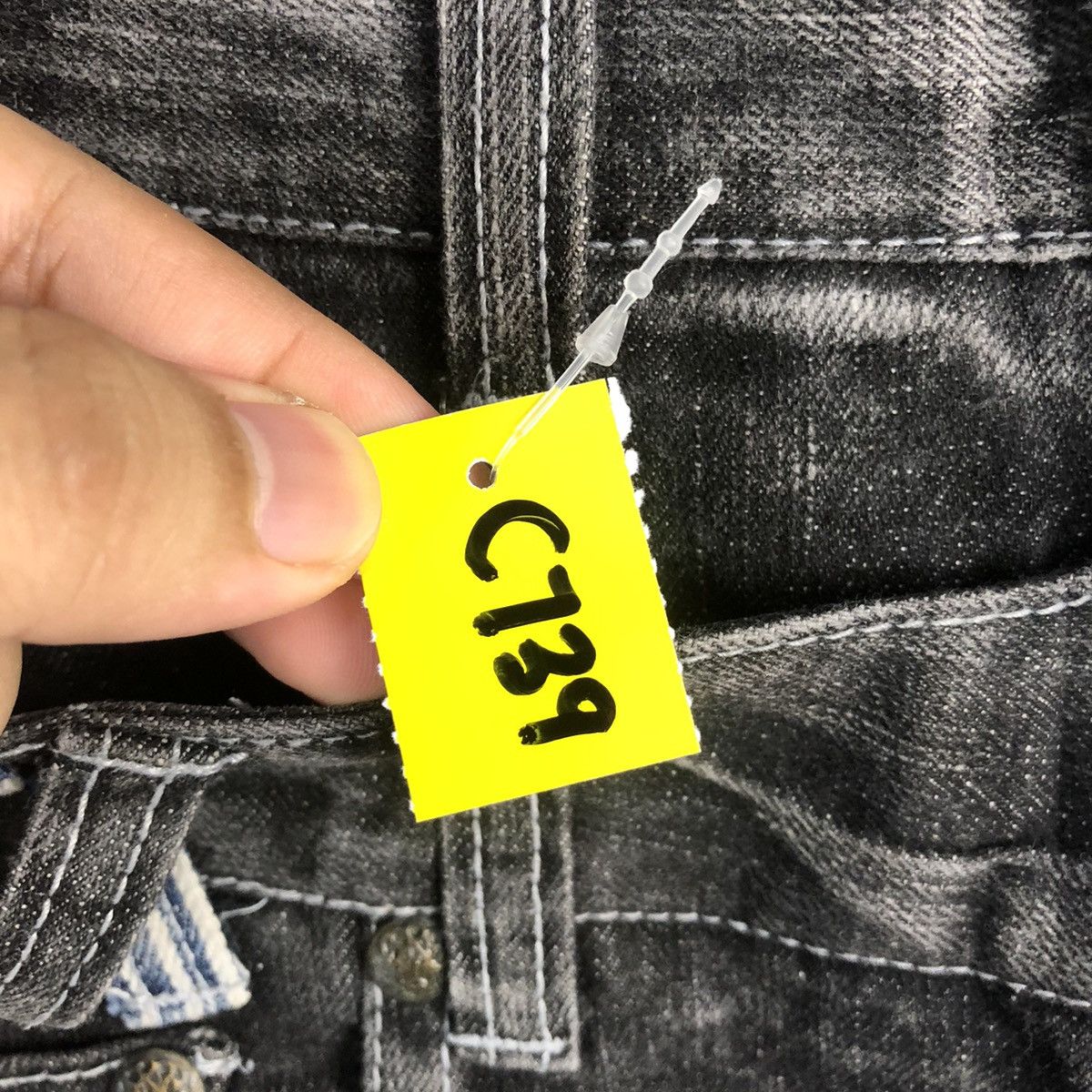 Japanese Brand DL Deluxe Black double waist rapper Denim Pants #C739 Size US 30 / EU 46 - 12 Thumbnail