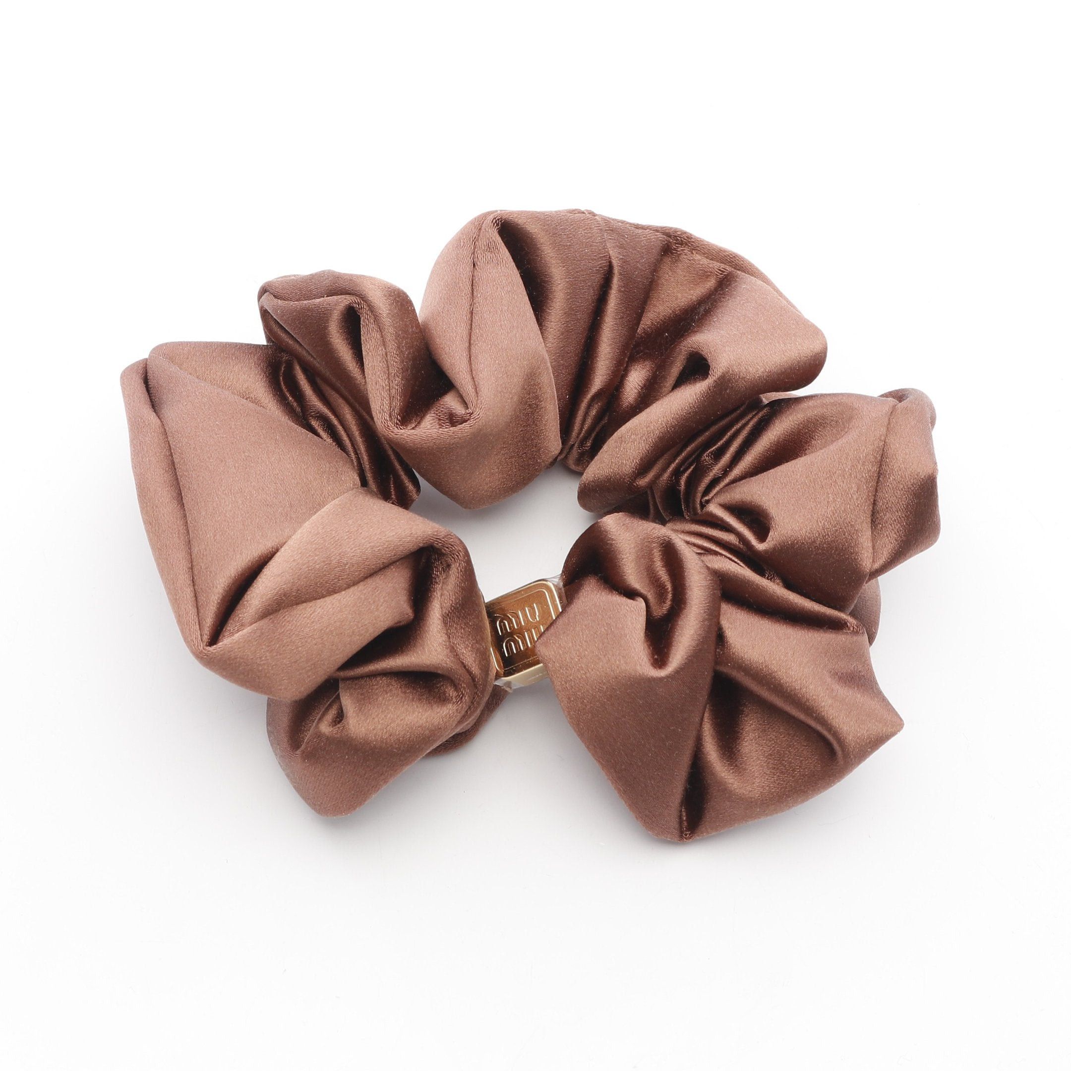 Miu Miu Miu Miu Logo Plate Hair Accessory Fabric Gp Brown Gold Size ONE SIZE - 1 Thumbnail