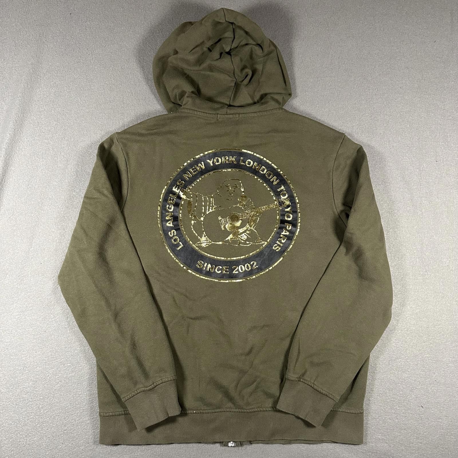 True Religion True Religion Men Hoodie Regular M Green Zip Up Hoodie with Size US M / EU 48-50 / 2 - 1 Thumbnail