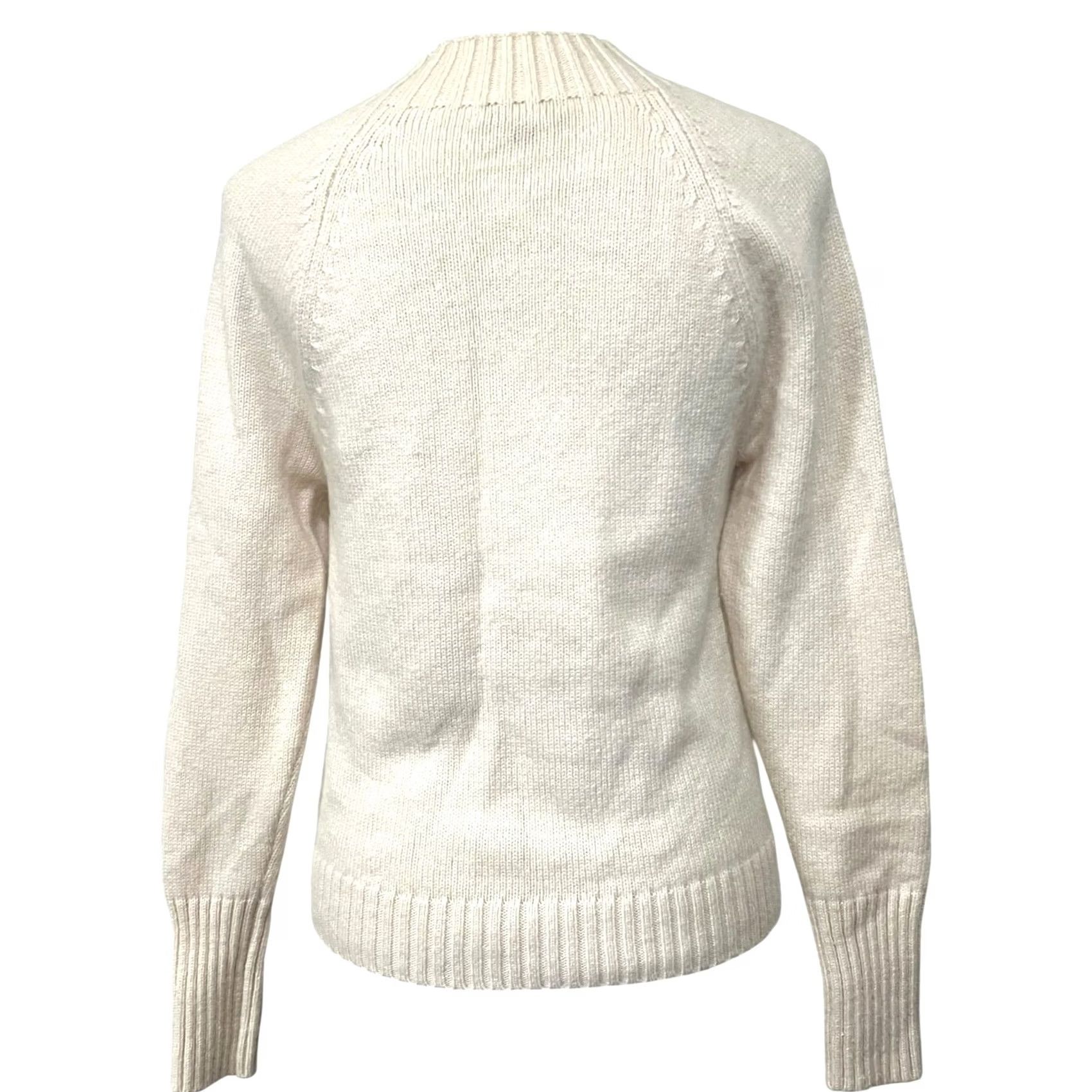J.Crew J.CREW Ivory Wool Blend Women’s Small Crewneck Sweater With Jeweled Buttons Crew Neck Pullover Long Sleeve Knit Size S Coral Cream Womens Size S / US 4 / IT 40 - 7 Thumbnail