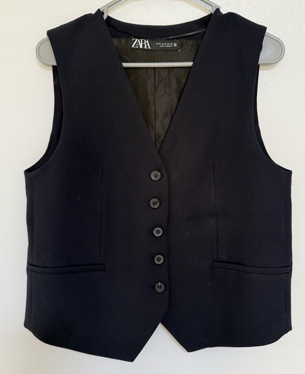 Zara Zara Navy Blue Tailored Short Waistcoat Vest V Neck M NWT Size M / US 6-8 / IT 42-44 - 3 Thumbnail