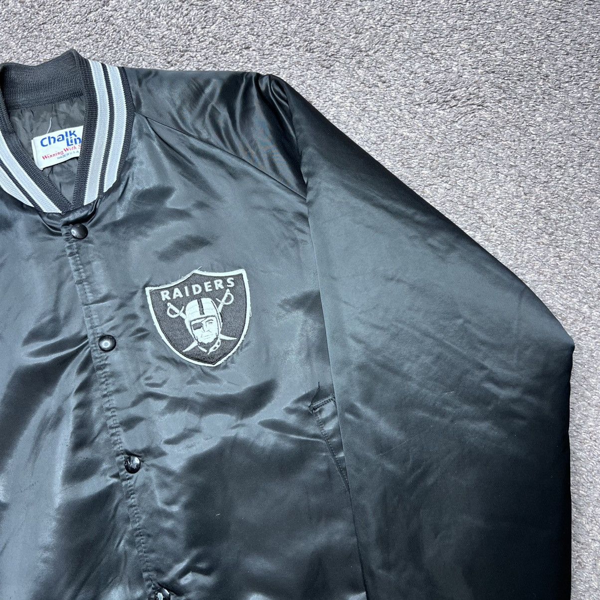 Chalk Line 1980s Raiders Shield Football Chalk Line Satin Bomber Jacket Size US L / EU 52-54 / 3 - 13 Thumbnail