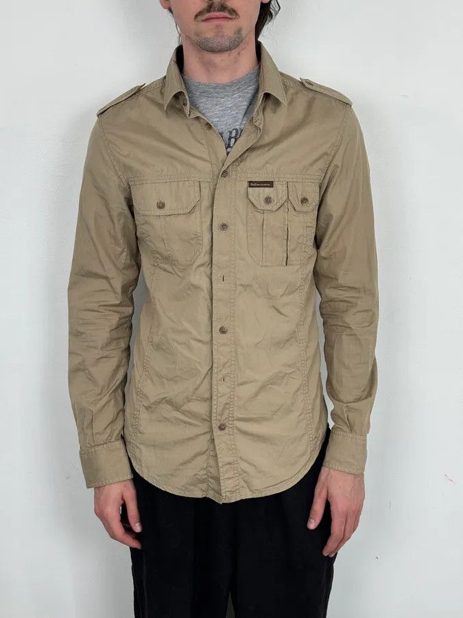 Dolce & Gabbana 2000s Dolce & Gabbana Beige Military Cargo Shirt Size US M / EU 48-50 / 2 - 1 Thumbnail