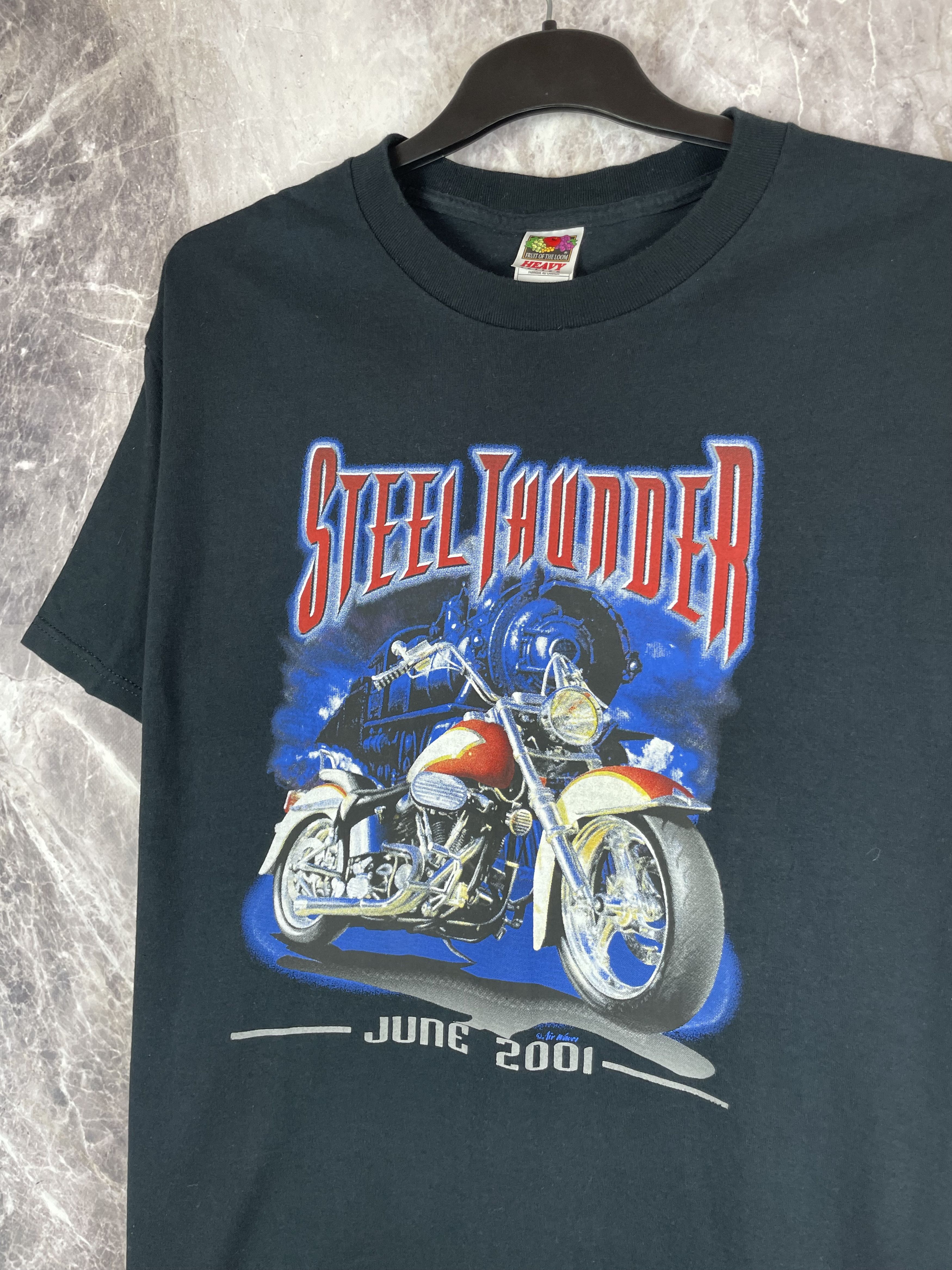 Vintage Steel Thunder Y2K Ride Hard or Stay Home T-shirt Size US XL / EU 56 / 4 - 4 Thumbnail