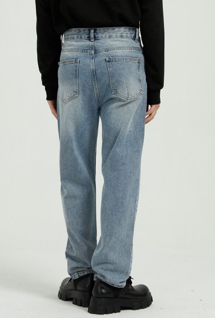 Designer × Japanese Brand Men's trendy loose simple washed jeans Size US 32 / EU 48 - 3 Thumbnail
