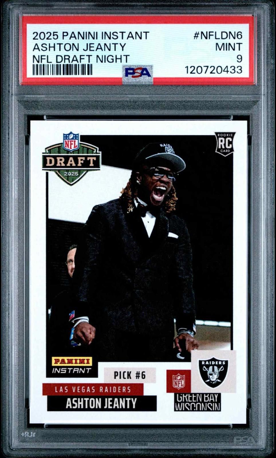 Other 2025 Panini Instant #NFLDN6 Ashton Jeanty (RC) PSA 9 Mint Size ONE SIZE - 2 Thumbnail