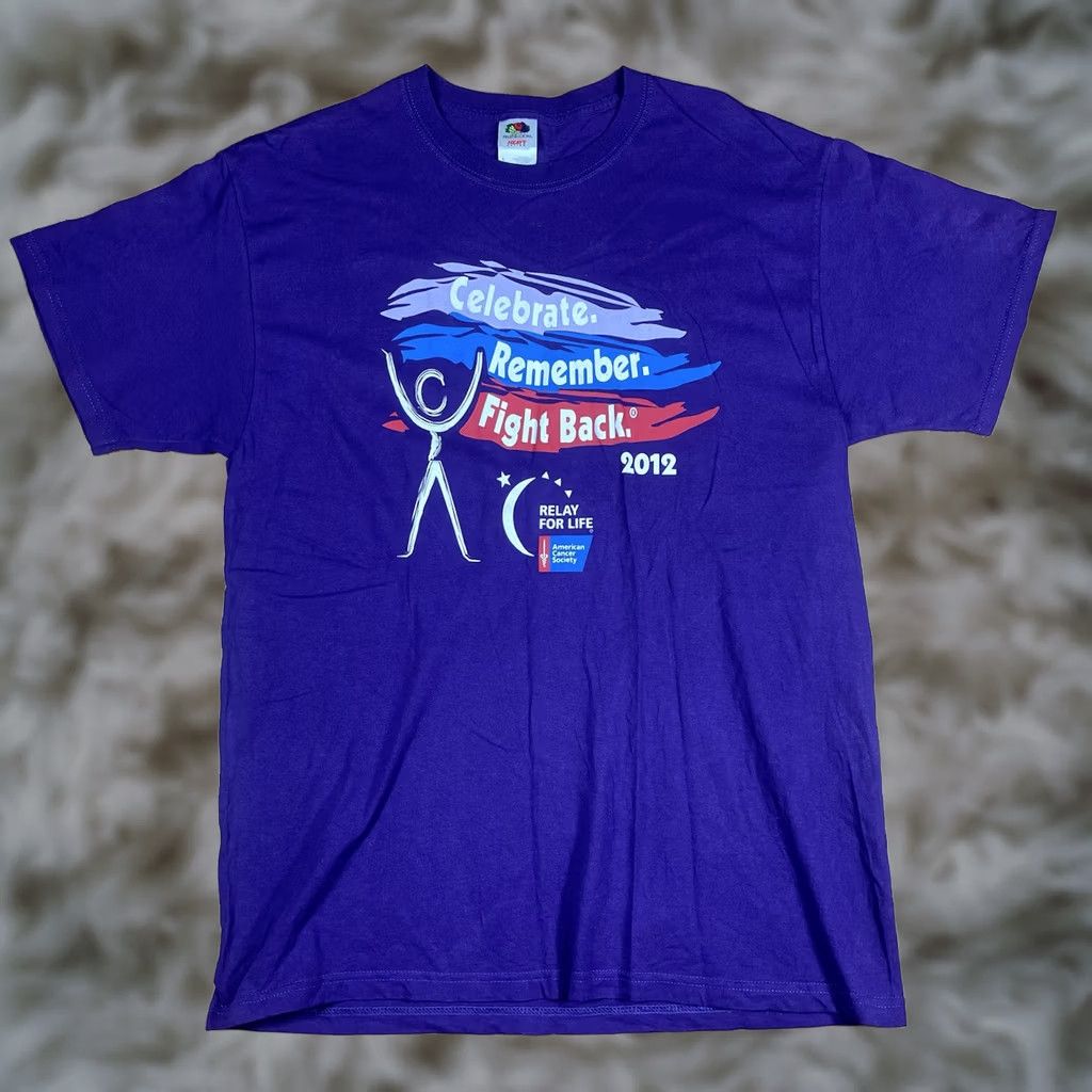 Fruit Of The Loom Fruit of the Loom CrewNeck T-Shirt Men’s L Purple Heavy Cotton Regular Fit Short Sleeve Crew Neck Adult Large Shirt Shirt Mens Purple fonts? Size US L / EU 52-54 / 3 - 1 Thumbnail