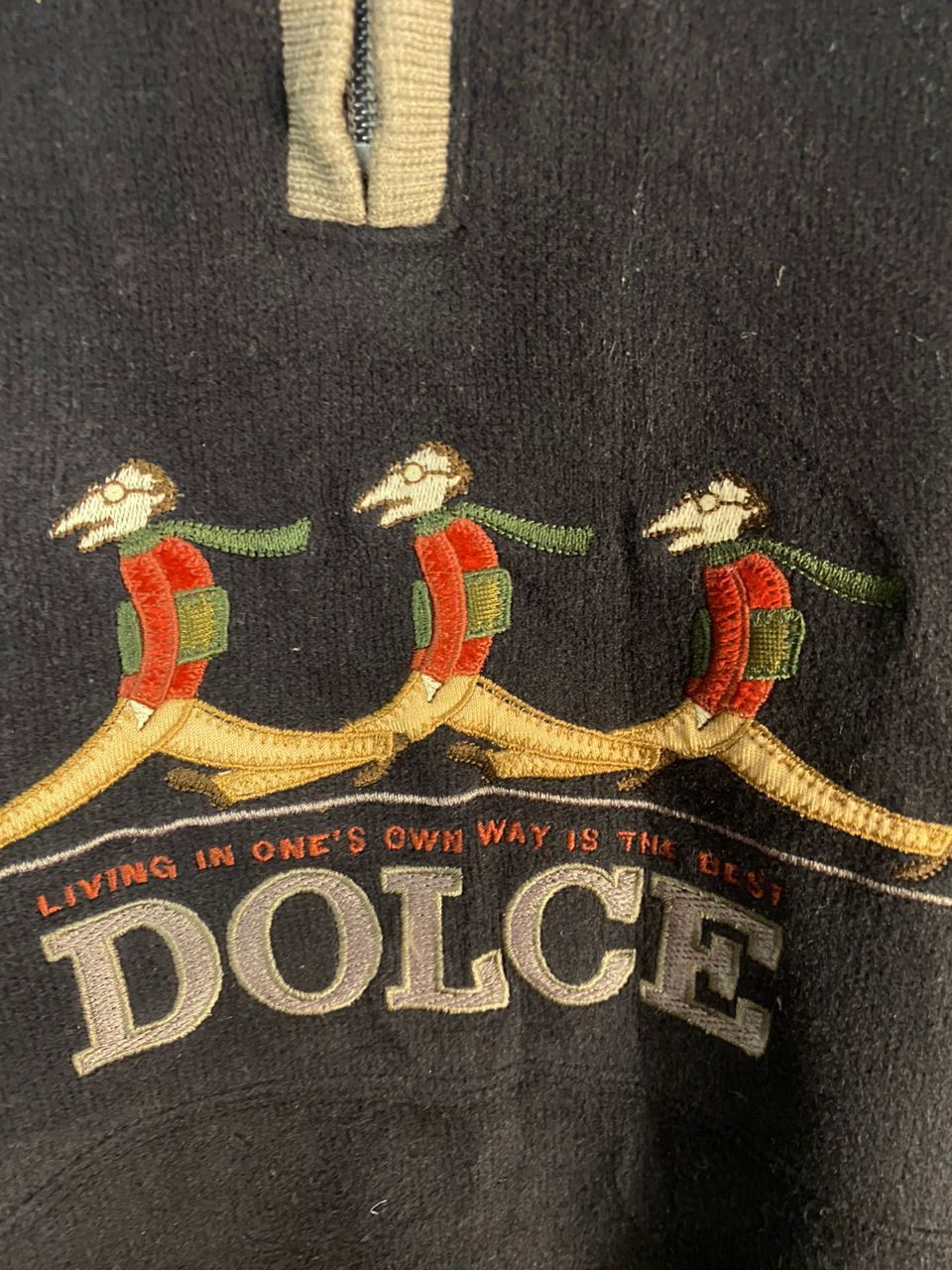 Japanese Brand Vintage dolce spellout half zipper sweatshirt Size US L / EU 52-54 / 3 - 6 Thumbnail