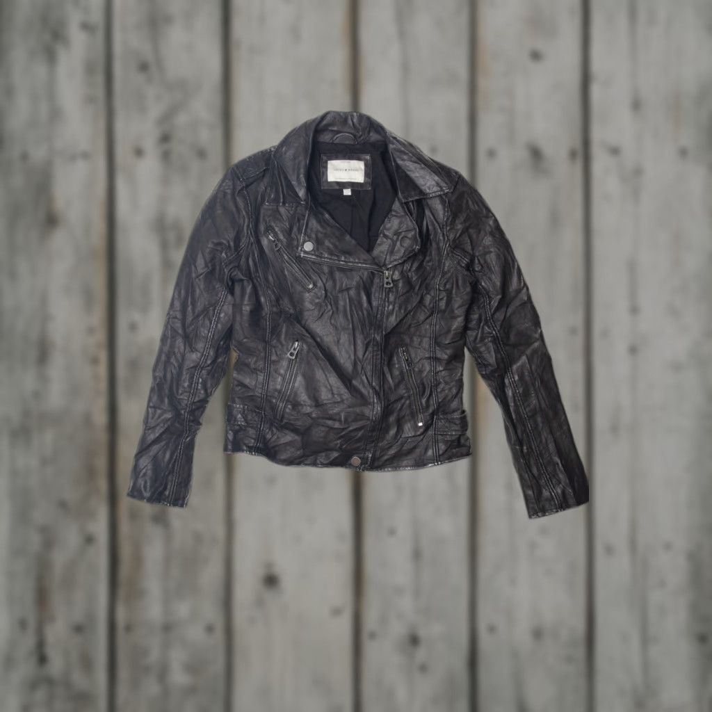 Lucky Brand VINTAGE Lucky Brand Leather Motorcycle Jacket Shirt Womens Small Black Leather Motorcycle Jacket Size US S / EU 44-46 / 1 - 1 Thumbnail