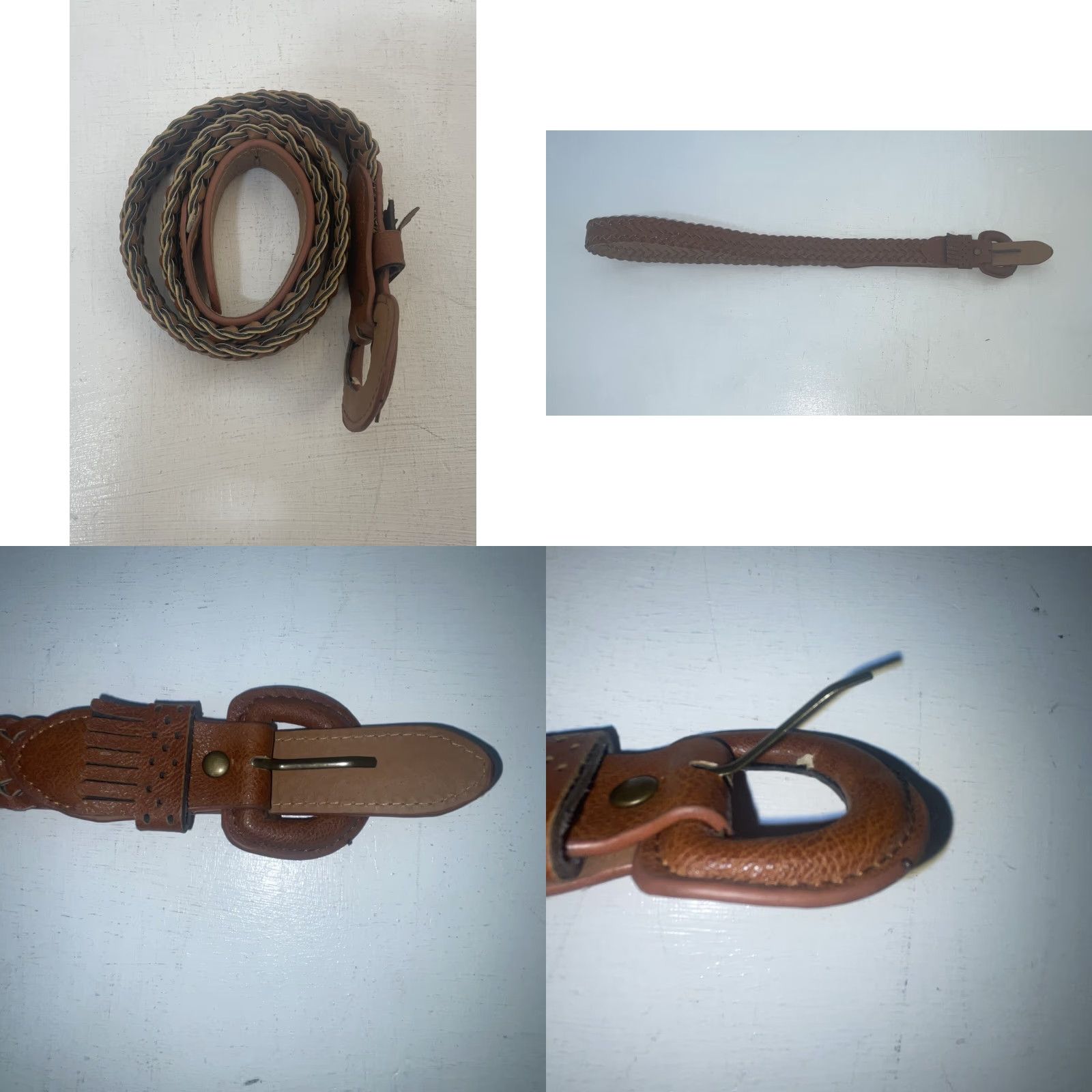Vintage Women’s Belt Braided Brown Leather 36.5 Inches Womens Belt Brown Leather Braided 36.5 Inches Size ONE SIZE - 9 Thumbnail