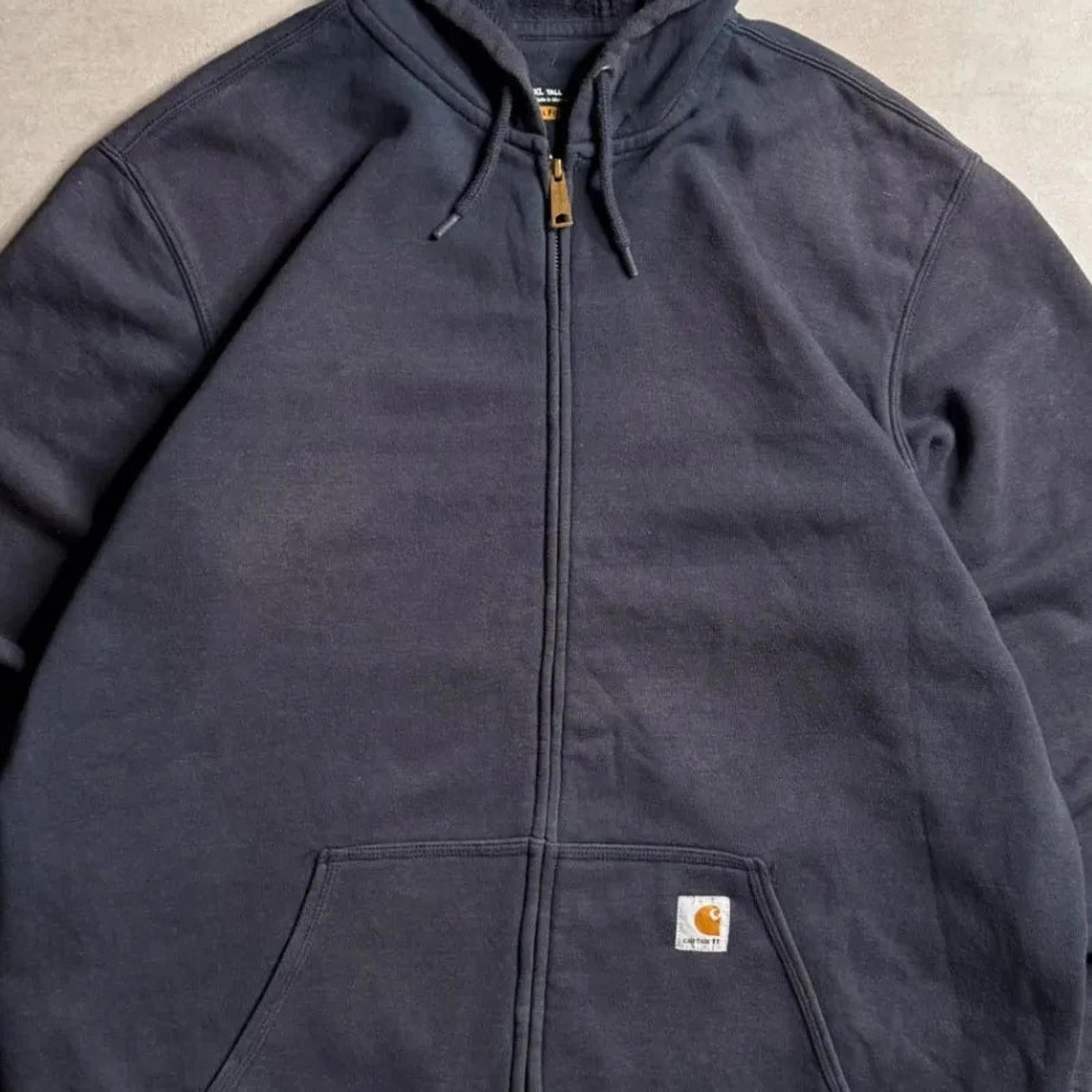 Carhartt Vintage Carhartt Navy Tall Hoodie - XXL Size US XXL / EU 58 / 5 - 8 Thumbnail