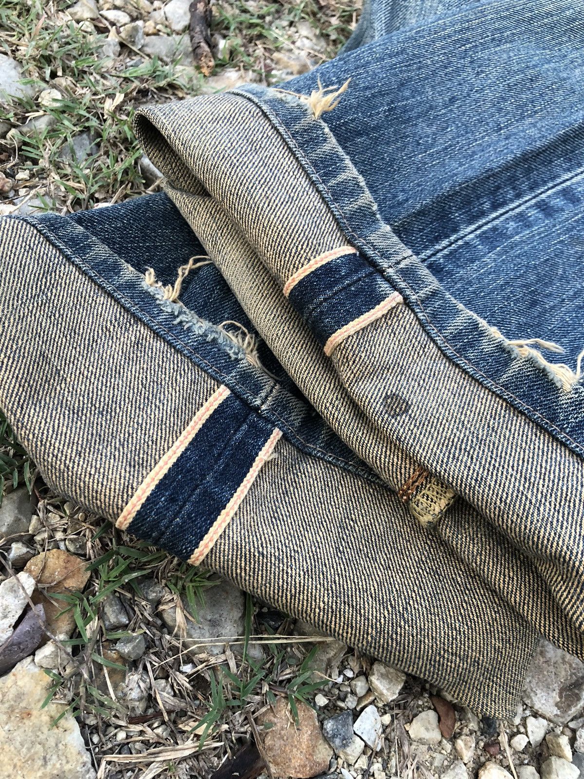 Edwin WIDE LEG RUSTY DISTRESSED SELVEDGE DENIM Size US 32 / EU 48 - 3 Thumbnail