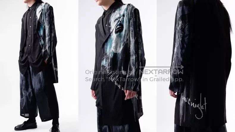 Yohji Yamamoto Yohji Yamamoto 25SS silk jacket with portrait design| Size US M / EU 48-50 / 2 - 2 Thumbnail