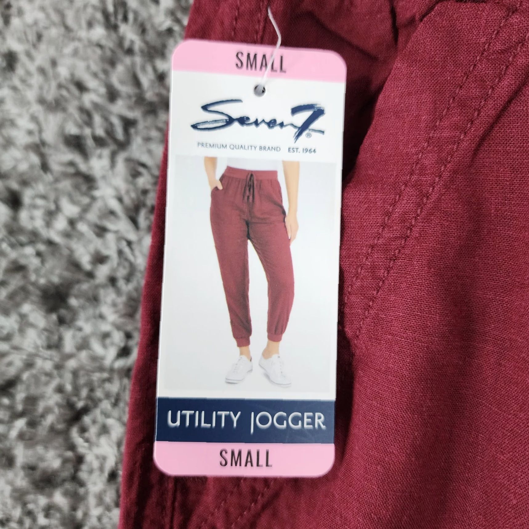 Vintage VINTAGE Seven7 Jogger Pants Womens Size Small Elastic Waist Burgundy Red Utility Pants Womens S Size 28" / US 6 / IT 42 - 4 Thumbnail