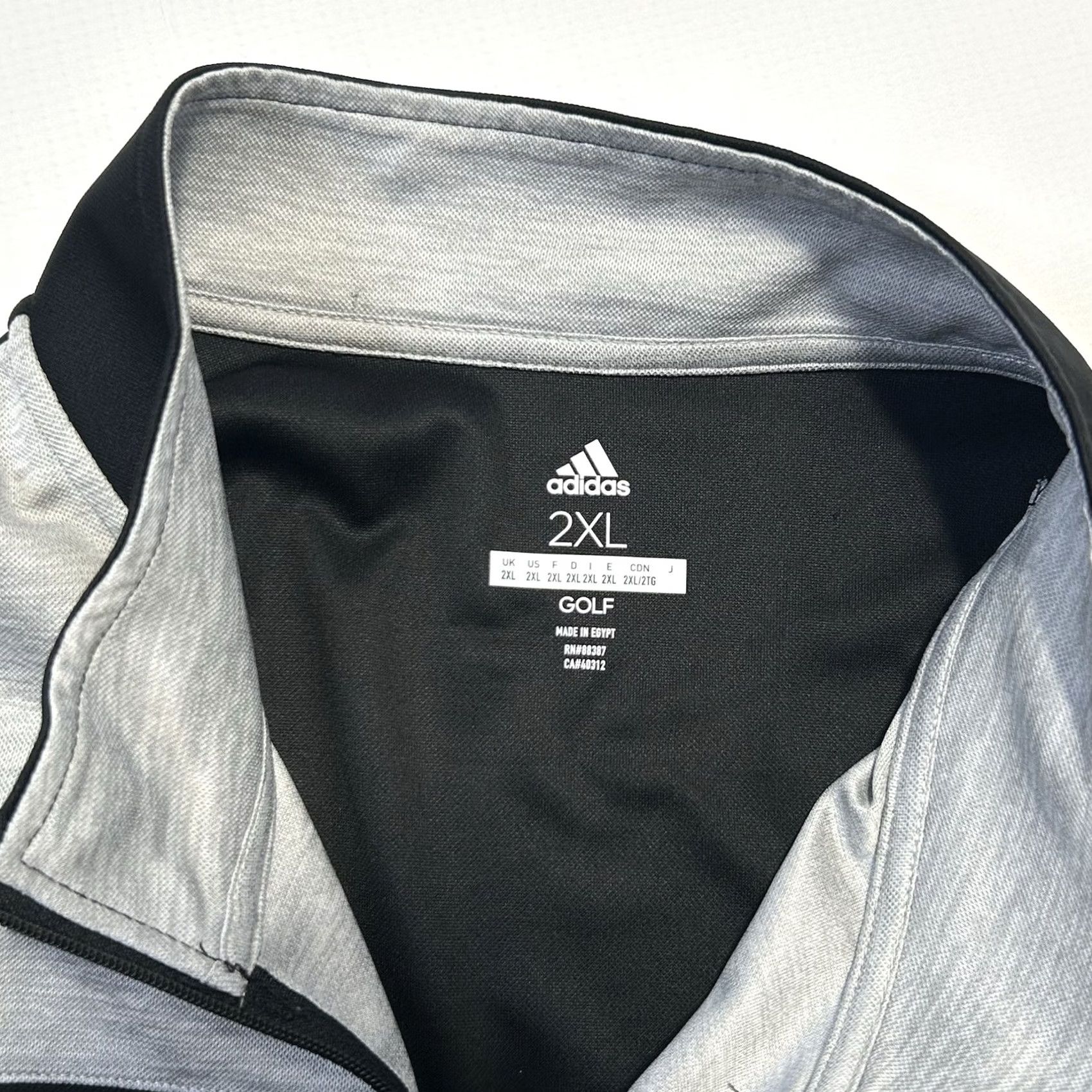 Adidas Adidas Golf Men's 2XL Lightweight UPF 1/4 Zip Long Sleeve Pullover Black Gray Shirt Size US XXL / EU 58 / 5 - 7 Thumbnail