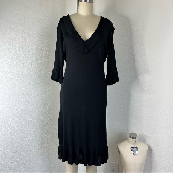 Joseph × Vintage JOSEPH Tricot X Miss Deanna Knit Ruffle V Neck Dress Size M / US 6-8 / IT 42-44 - 1 Thumbnail