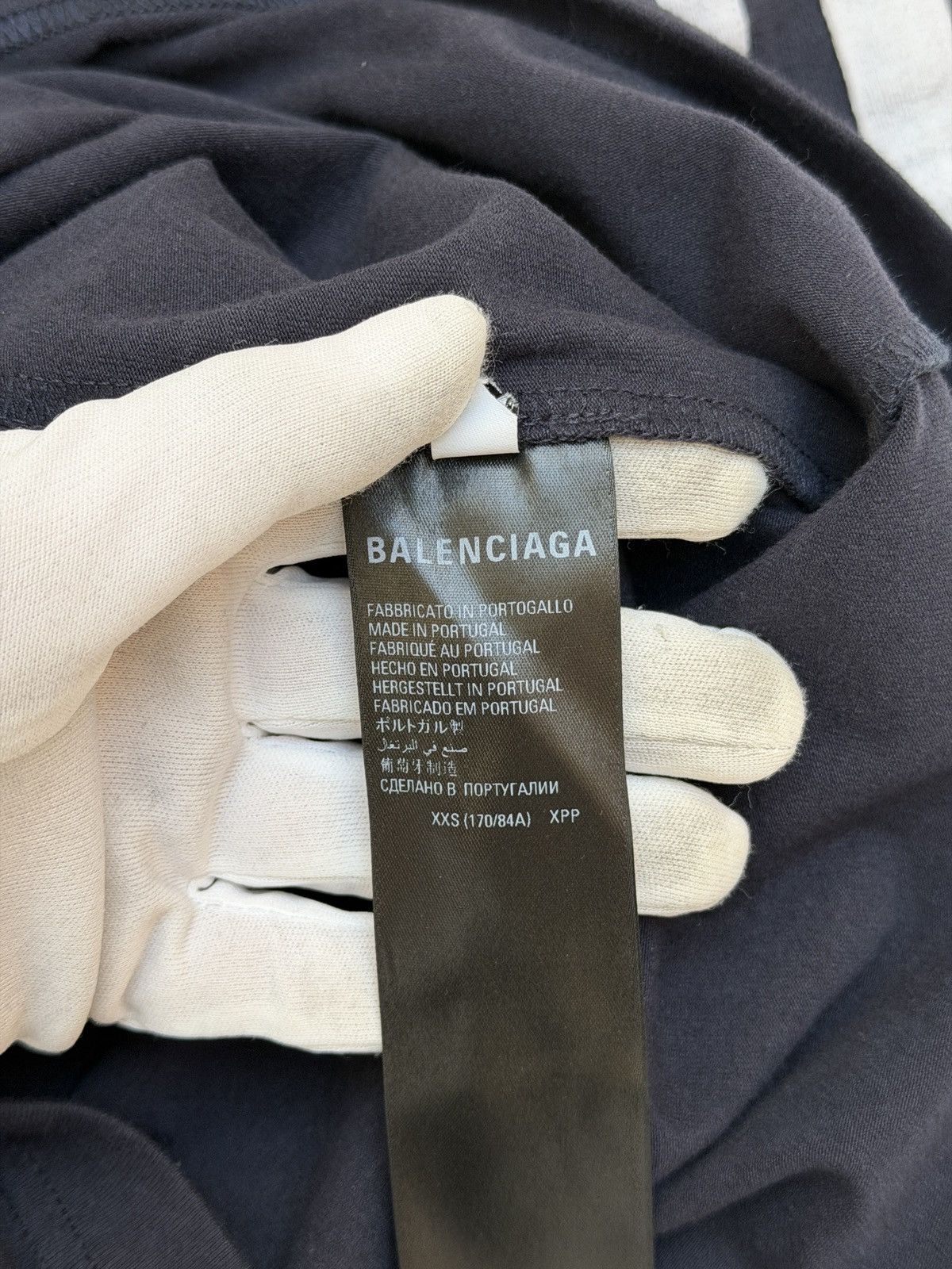 Balenciaga Balenciaga Sporty B Embroidery Shrunk Navy Tee Shirt Size US XXS / EU 40 - 7 Thumbnail