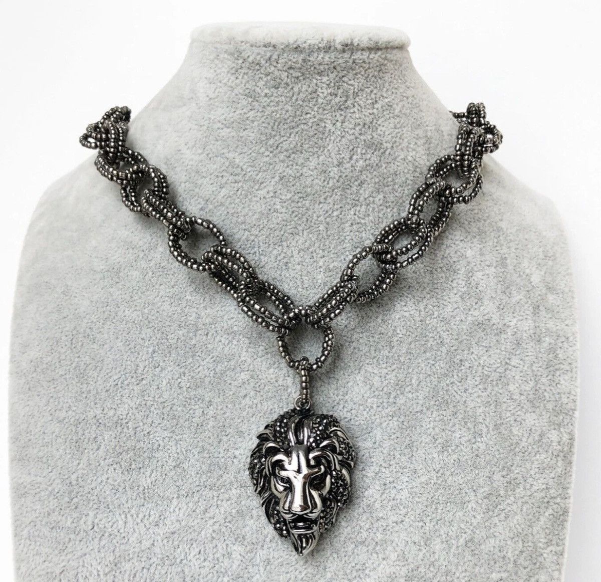 Other Lion head necklace large, extravagant eye catching necklace Size ONE SIZE - 2 Thumbnail