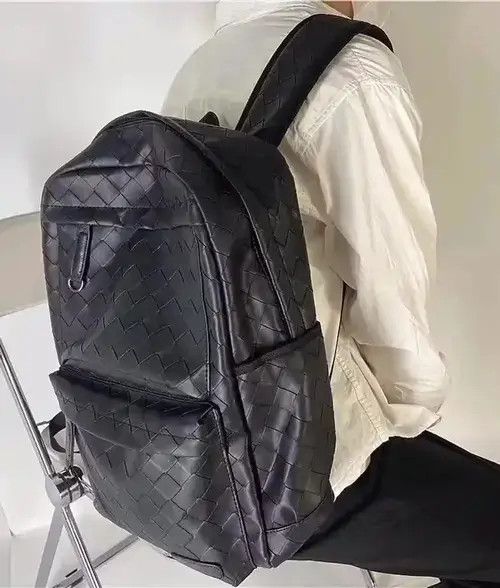 Other Black retro faux leather woven backpack bag Size ONE SIZE - 3 Thumbnail