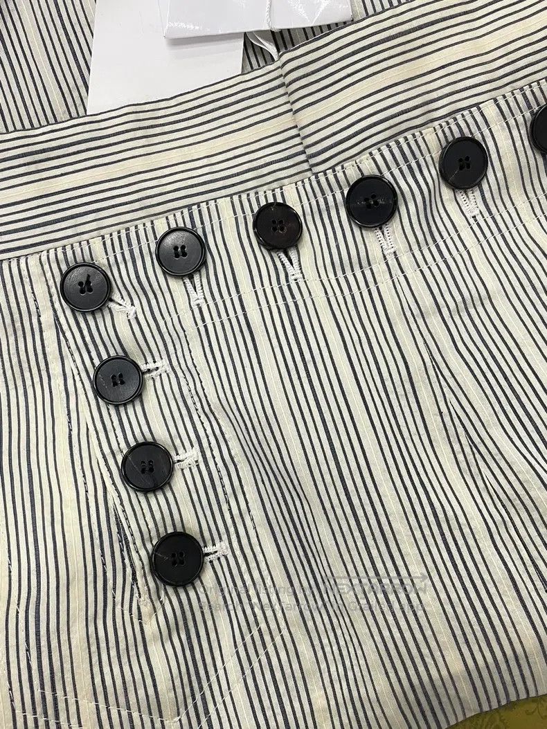 Dior Dior Waist button grey and white striped wide-leg trousers Size 42" / US 20 - 2 Thumbnail