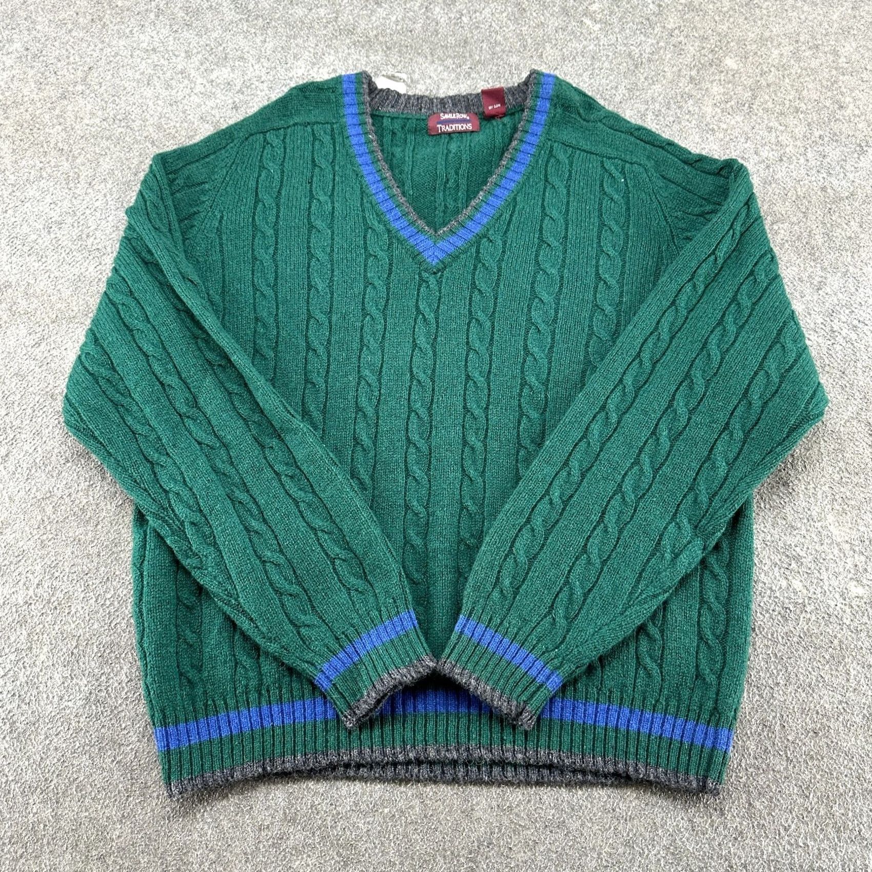 Vintage VINTAGE Saville Row Sweater Mens XL Green Blue Pullover Wool V Neck Preppy 90s Size US XL / EU 56 / 4 - 2 Thumbnail