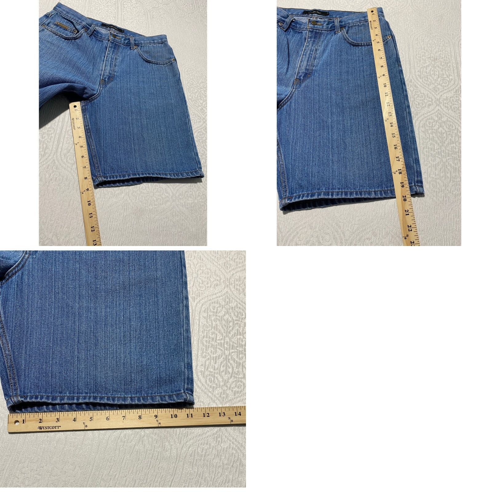 Vintage VINTAGE Calvin Klein Jeans Mens 34 Blue Denim Shorts Baggy Jorts 90s Cotton Bermuda Casual Summer Beach Mens Size US 34 / EU 50 - 8 Thumbnail