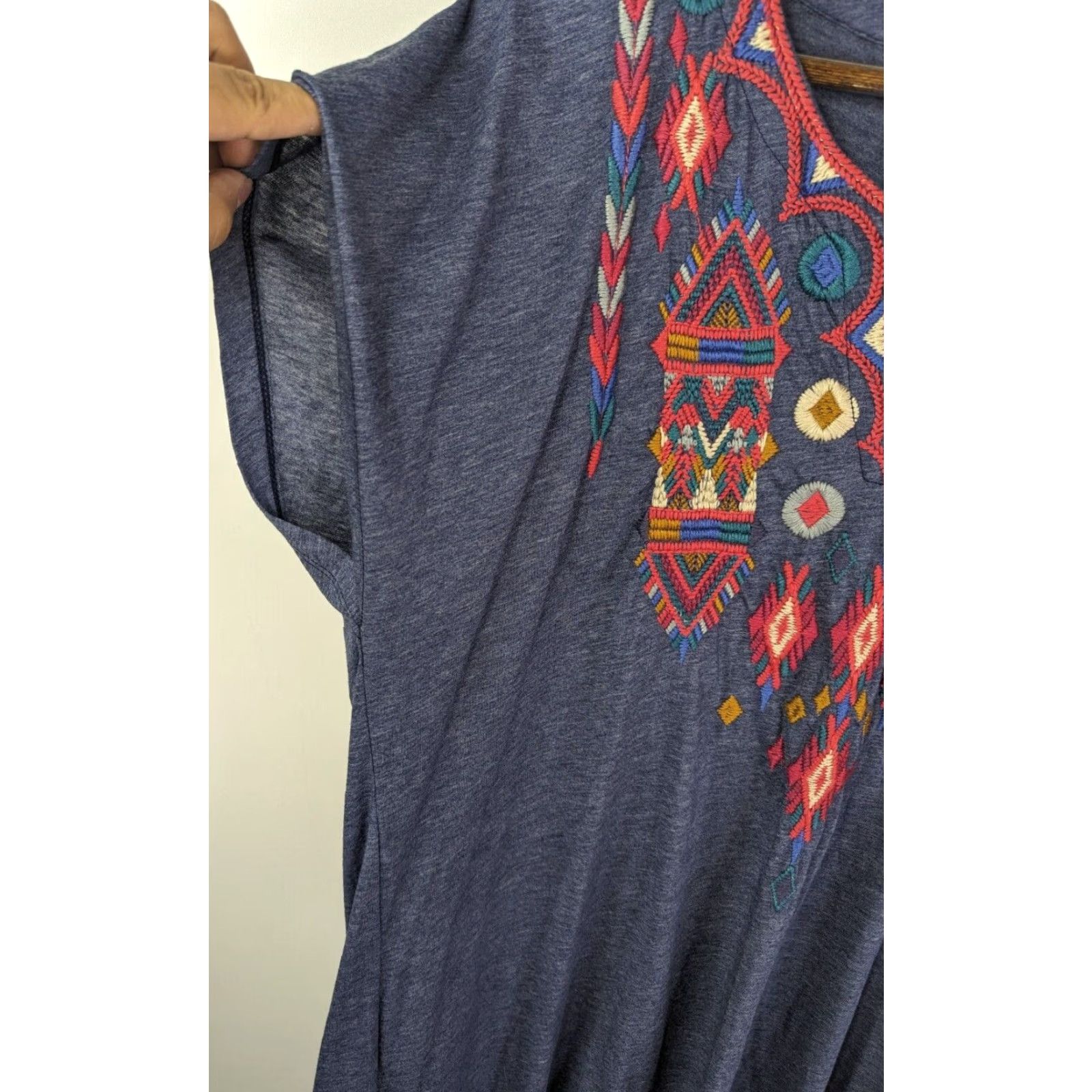 Johnny Was Johnny Was Blue Etienne Easy Tunic Dress Embroidered Boho Medium J35119-2L Shirt Dress Womens Size M / US 6-8 / IT 42-44 - 3 Thumbnail