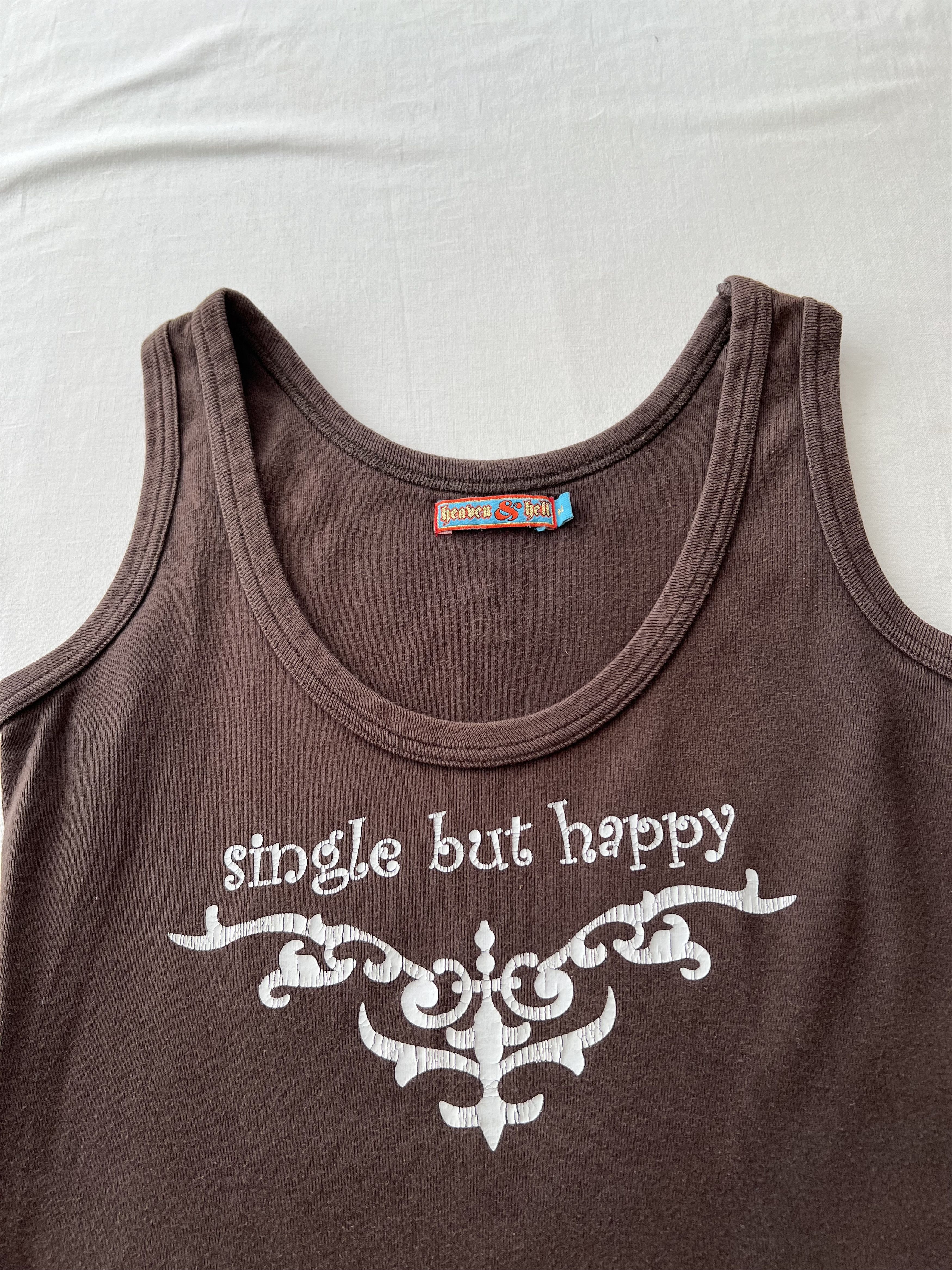 Vintage Vintage Single But Happy Tattoo Tribal Y2k Womens Tank Top Size M / US 6-8 / IT 42-44 - 5 Thumbnail